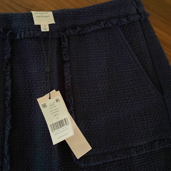 Cinq A Sept, 10, navy Jaycie tweed mini skirt, NWT! All weather closet staple!! - Picture 2 of 6
